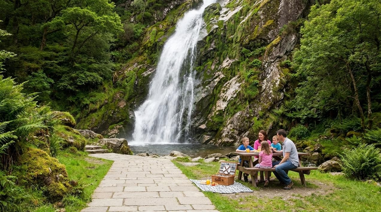 Powerscourt Waterfall is fully accessible by car.