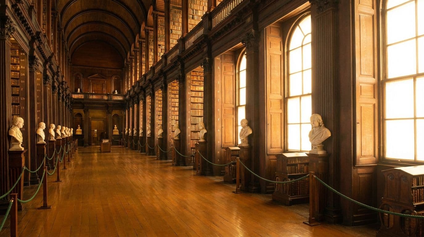 Private early access tour of the Long Room Library, Trinity College.