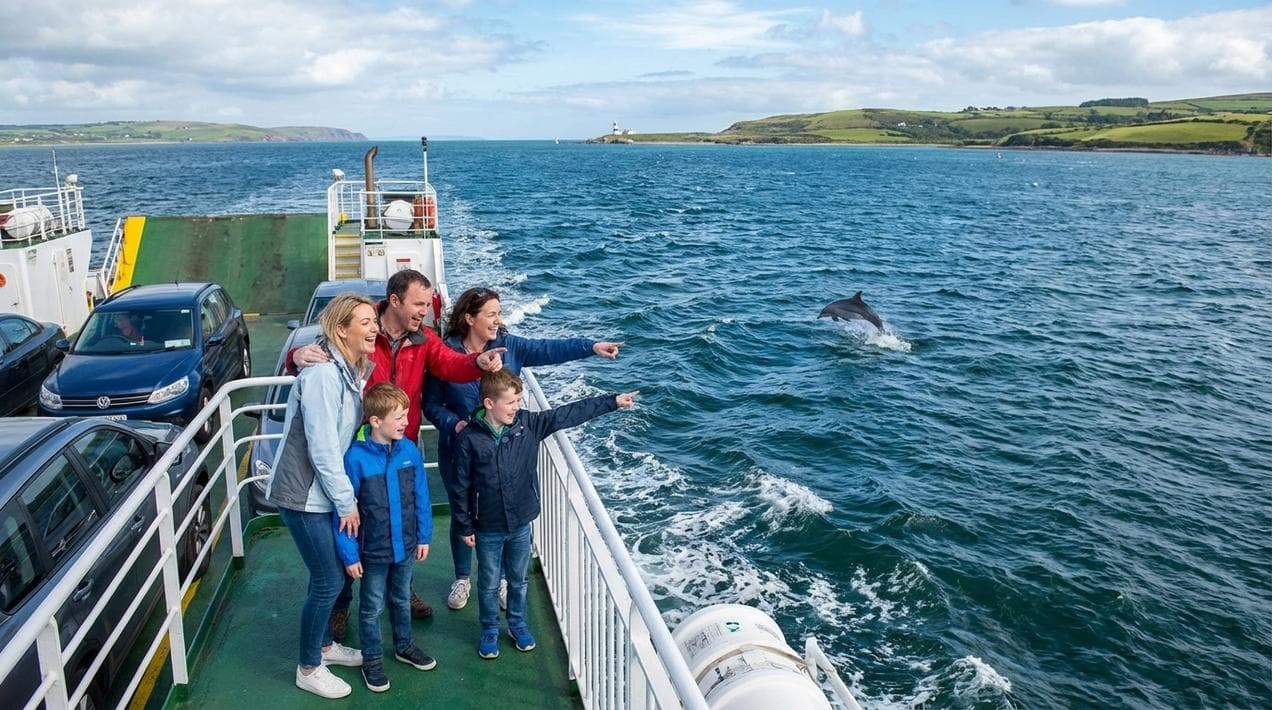 Crossing the Shannon Estuary on the Tarbert Ferry, a shortcut to Kerry.