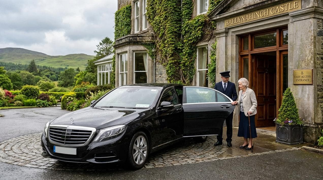 Private drivers offer door-to-door service at Irish hotels.