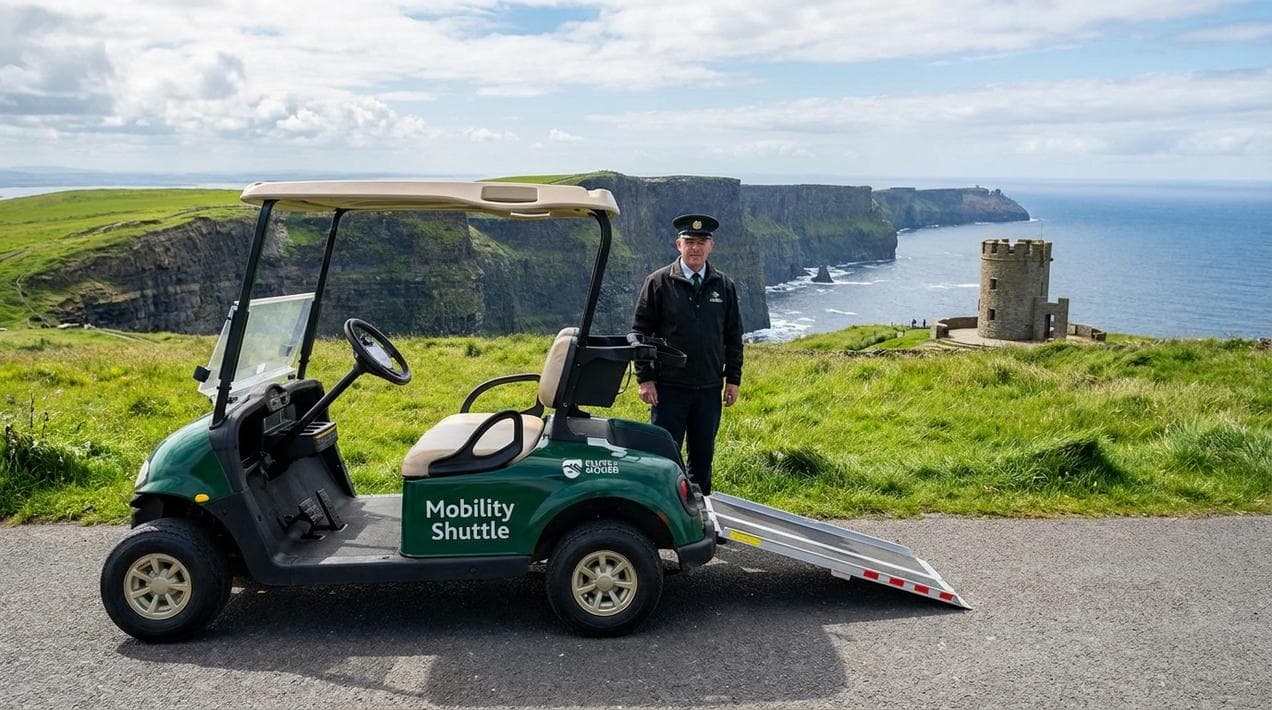 The mobility golf buggy service at the Cliffs of Moher.