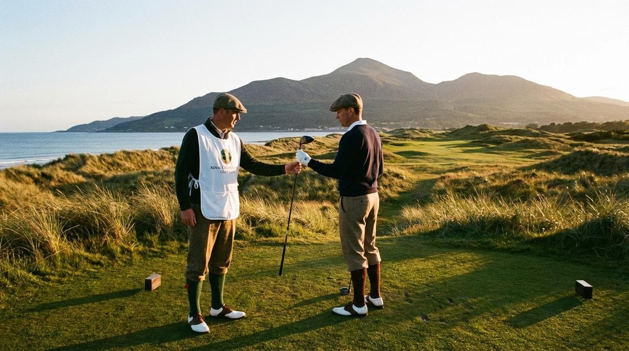 Playing the world-famous Royal County Down golf links with a caddie.