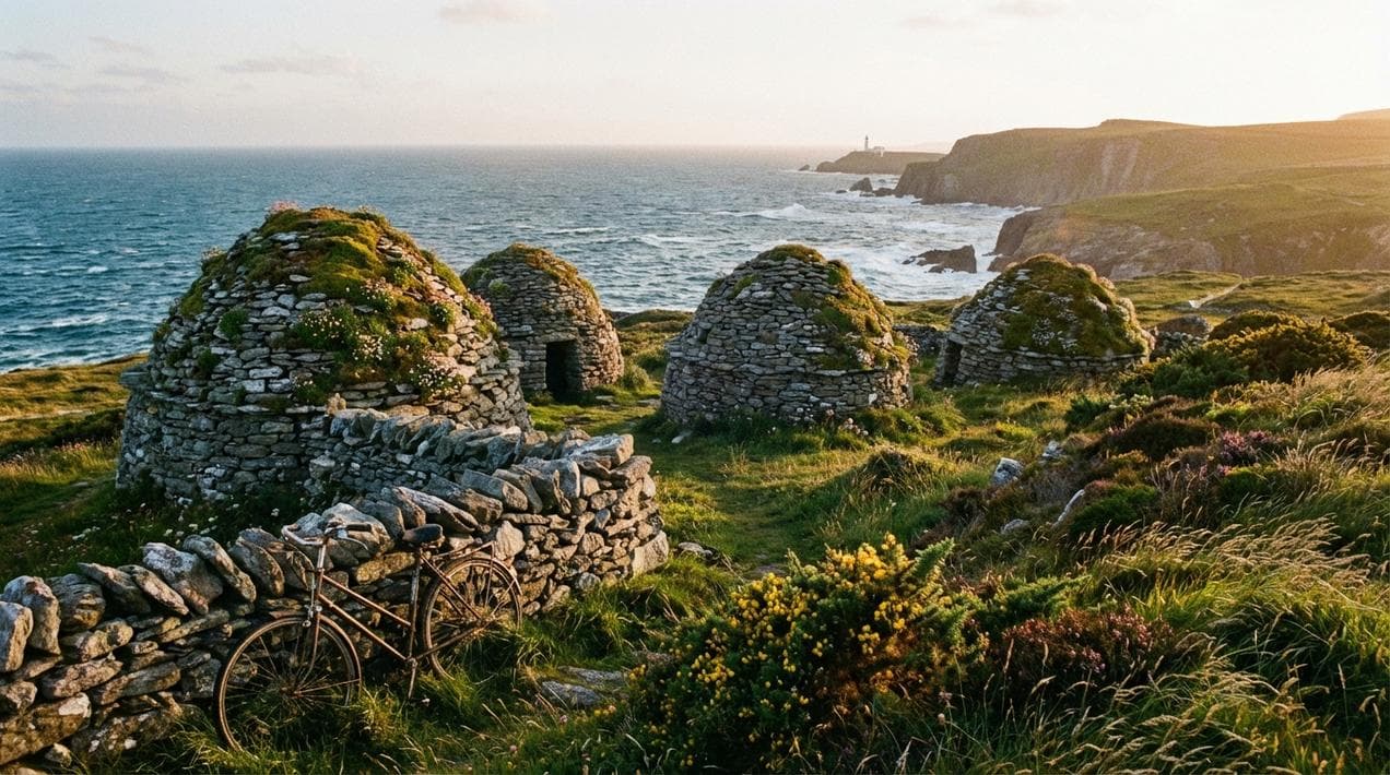 Glamping pods on the Aran Islands overlooking the Atlantic.