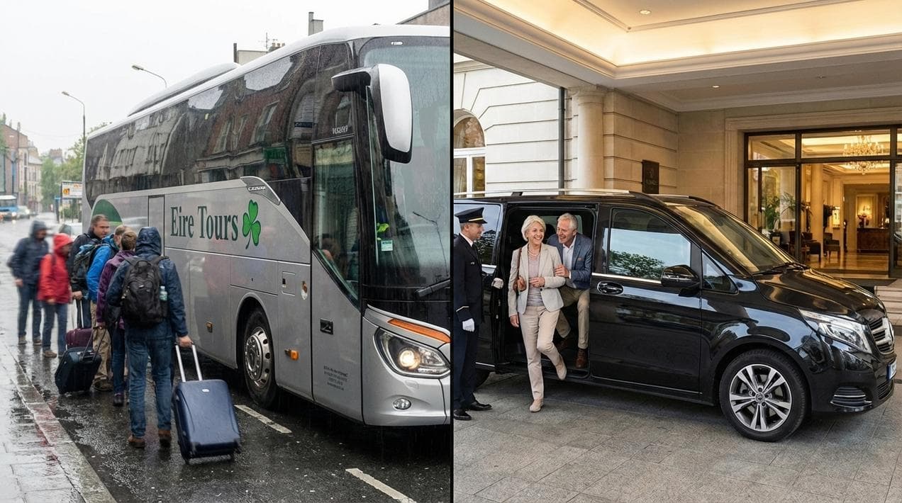 Private driver vs tour bus for senior travel in Ireland.