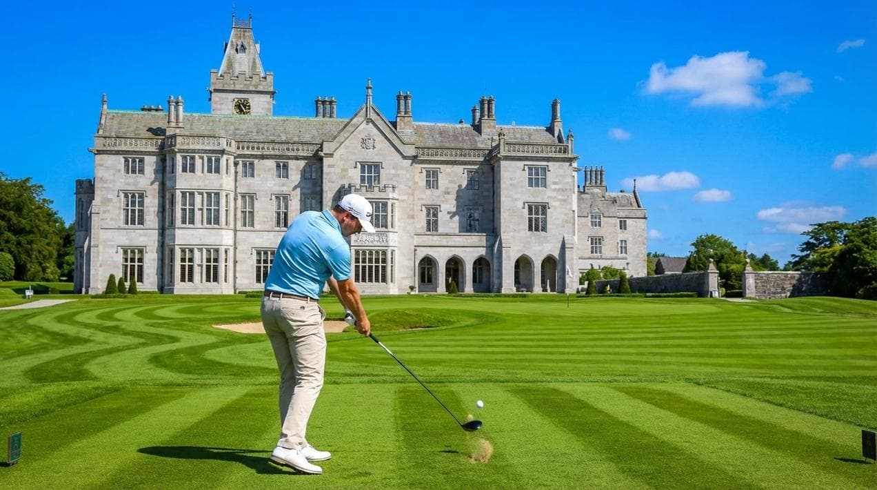 Playing golf at the Ryder Cup venue, Adare Manor.