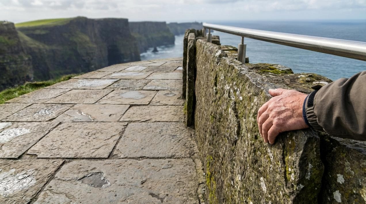 Safe, paved viewing areas at the Cliffs of Moher.