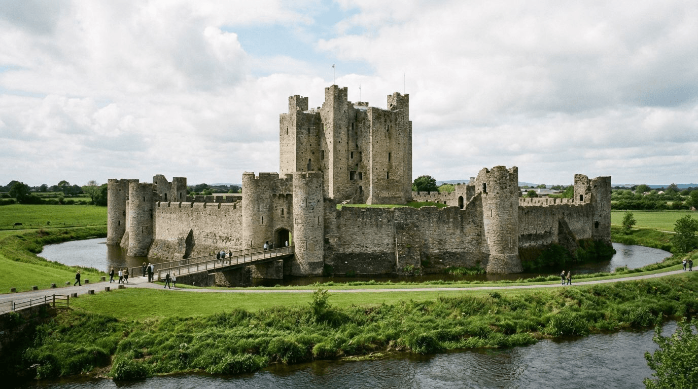 Trim Castle keep and curtain walls, the largest Anglo-Norman castle in Ireland