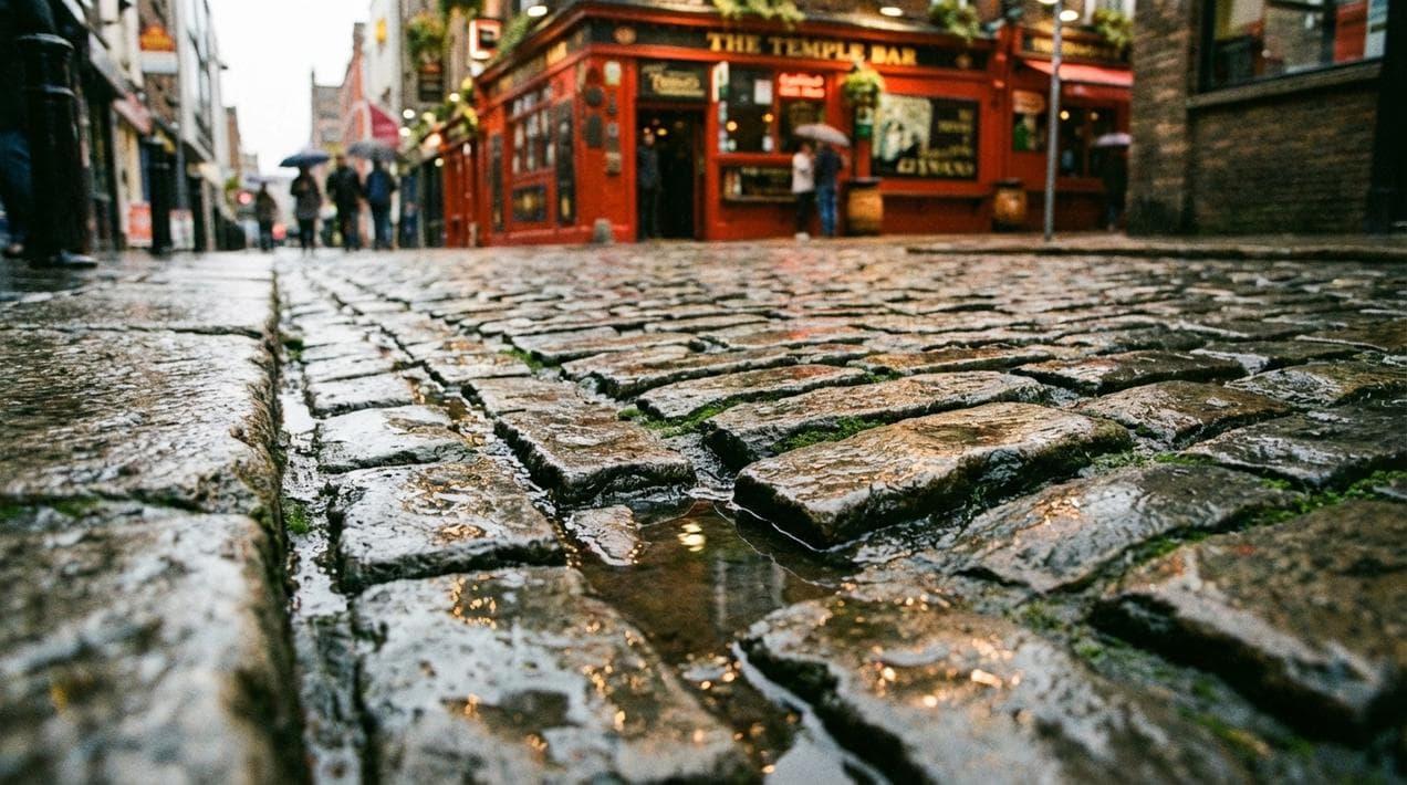 The uneven cobblestones of Temple Bar are difficult for wheelchairs.