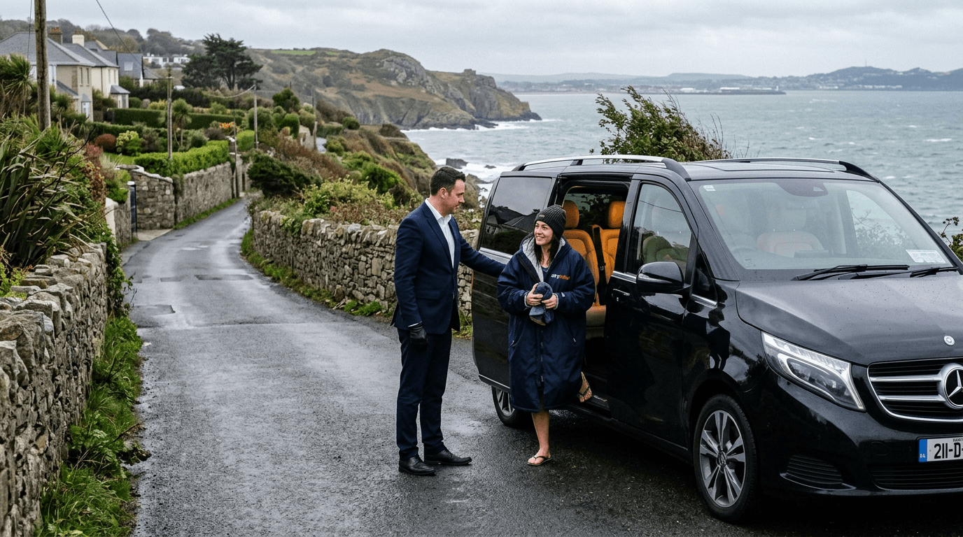 A private driver providing a warm, hassle-free transfer after a wild swim at the Vico Baths.