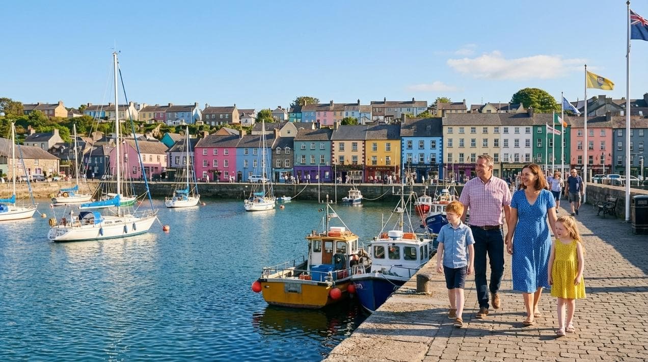 The scenic harbor of Kinsale, a perfect base for a foodie family vacation.