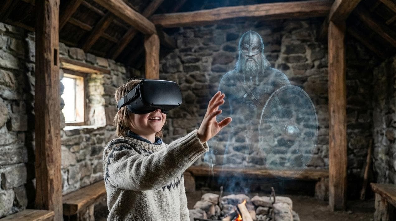 Child enjoying the King of the Vikings VR experience in Waterford City.