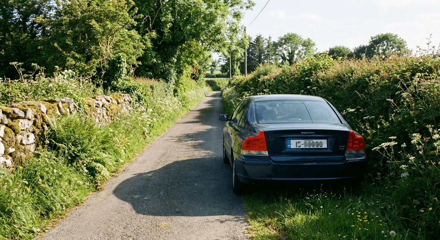 Classic Irish country lane on the southern stages of Wicklow Way