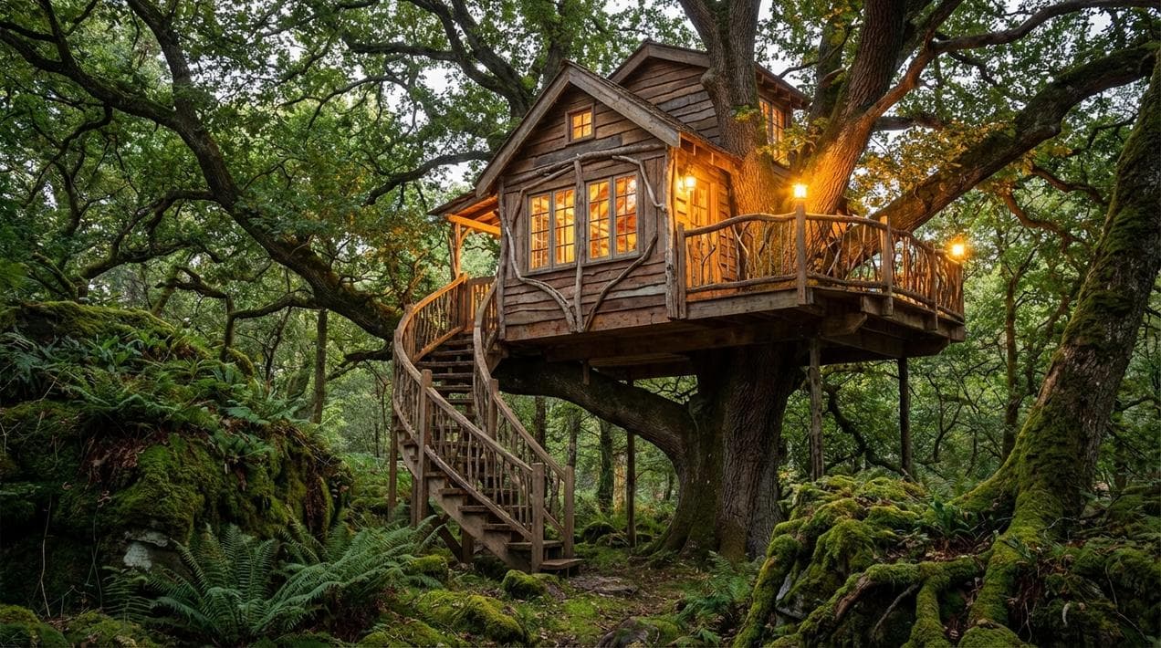 Luxury treehouse stay in the Irish woodlands.