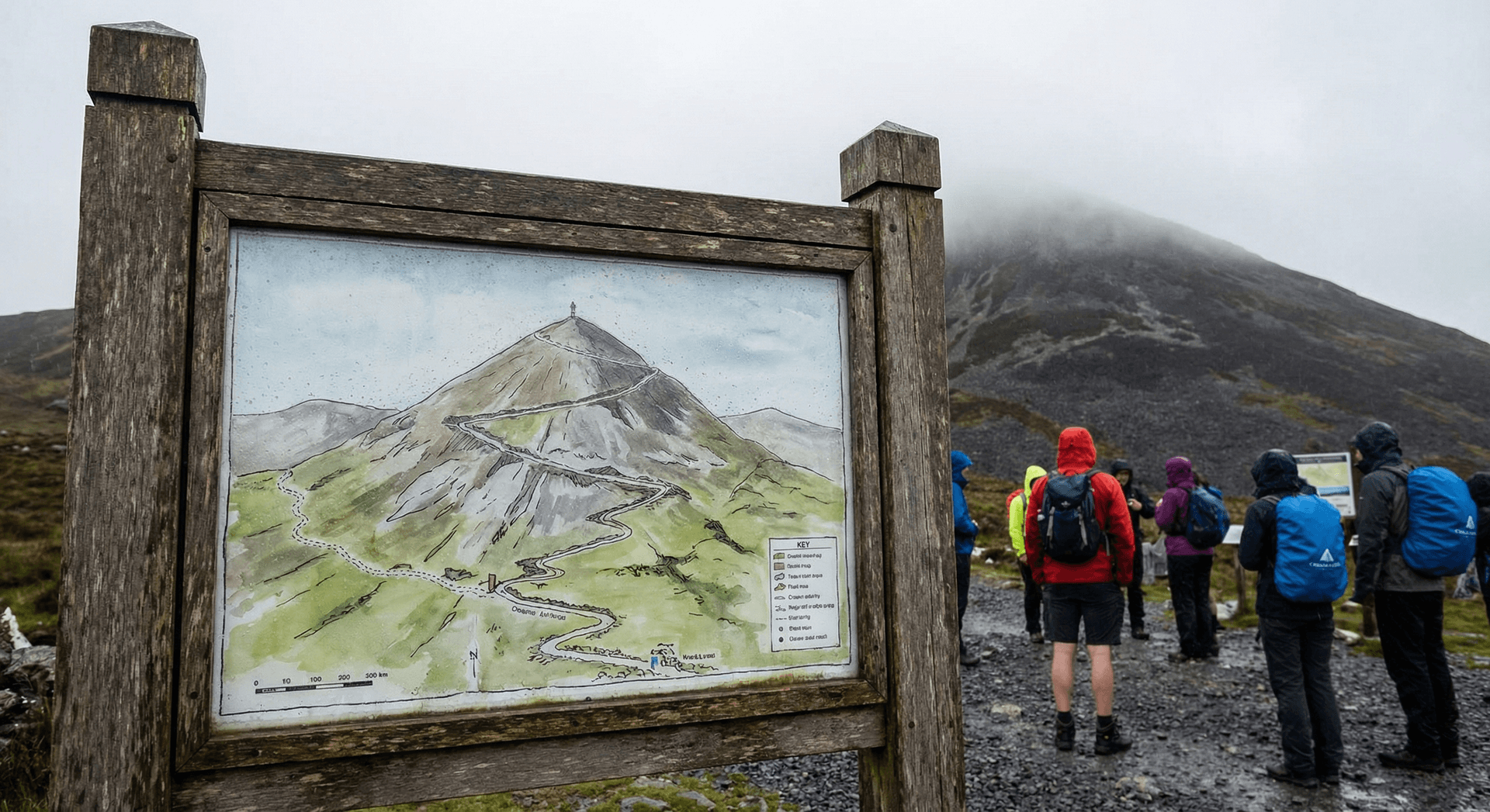 Information board at Croagh Patrick visitor center
