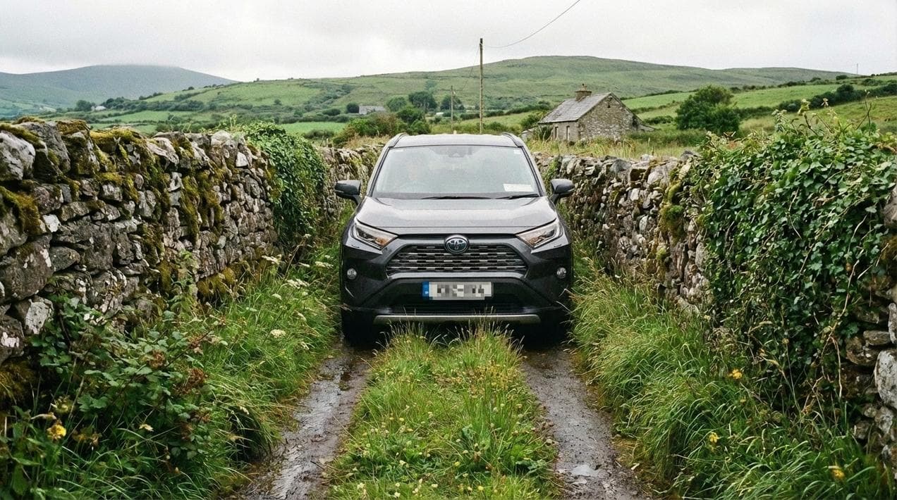 Driving a wide wheelchair accessible van on narrow Irish roads is difficult.