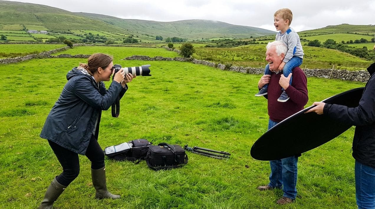 Hiring a vacation photographer to capture family memories.