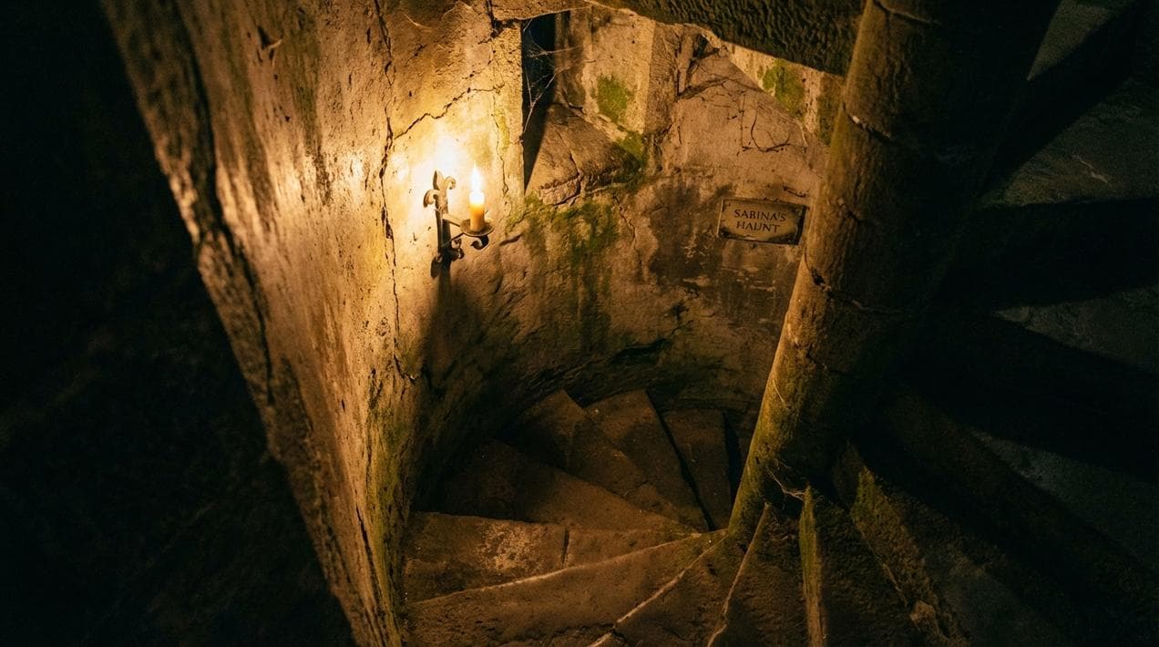 The haunted spiral staircase at Ross Castle, Meath.