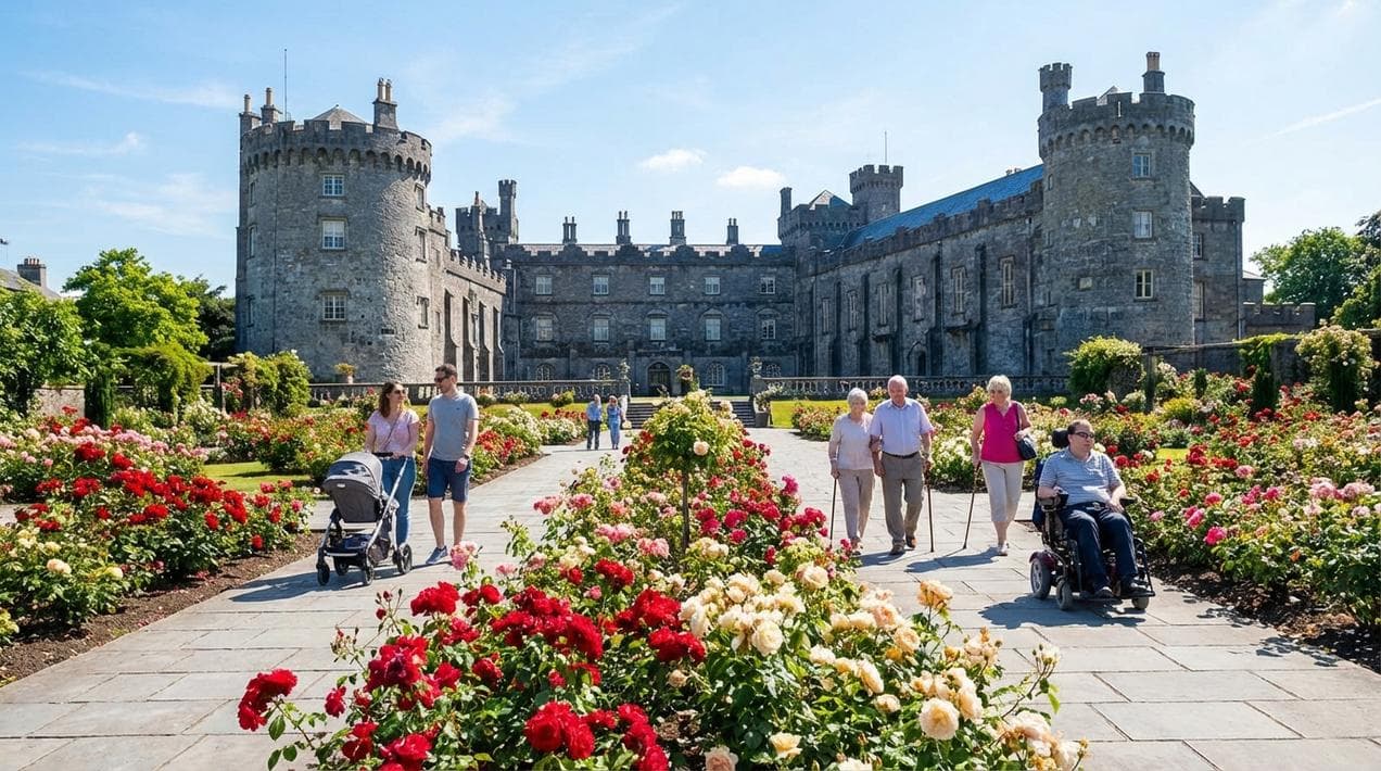 Accessible gardens and paths at Kilkenny Castle.
